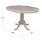 International Concepts Round 36 in Rd Top Pedestal Table, 12 in Leaf, 28.9 inH, Dining Ht, Washed Gray Taupe, 36 W, 48 L, Wood K09-36RXT - alternate 5